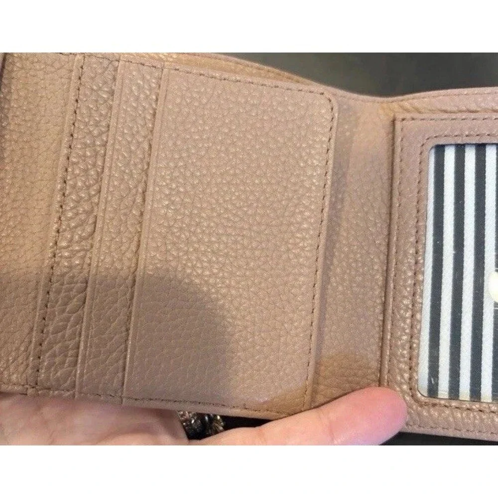 Kate Spade Jackson Street Jada Wallet Pebbled Leather Neutral Beige-Pink 4x4”